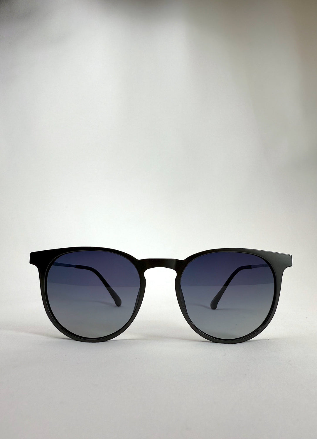 Front view of Altair Matte Gray Titanium frame - Ultra-light 12g prescription sunglasses with UV400 polarized lenses.