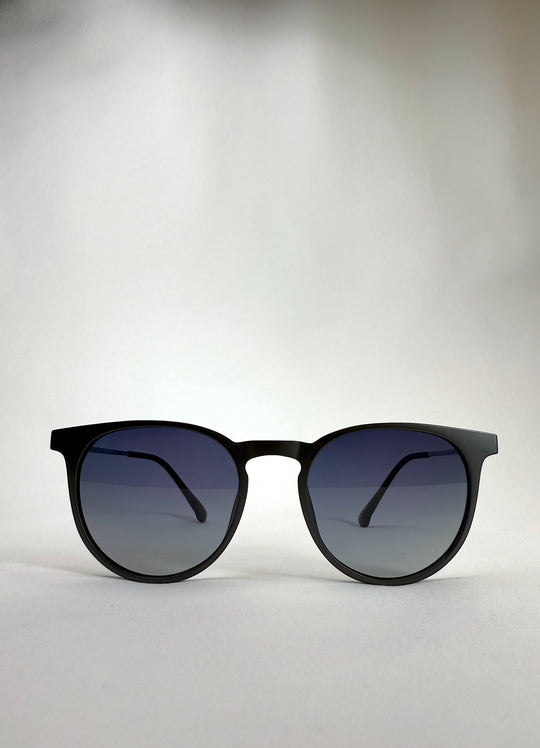 Front view of Altair Matte Gray Titanium frame - Ultra-light 12g prescription sunglasses with UV400 polarized lenses.
