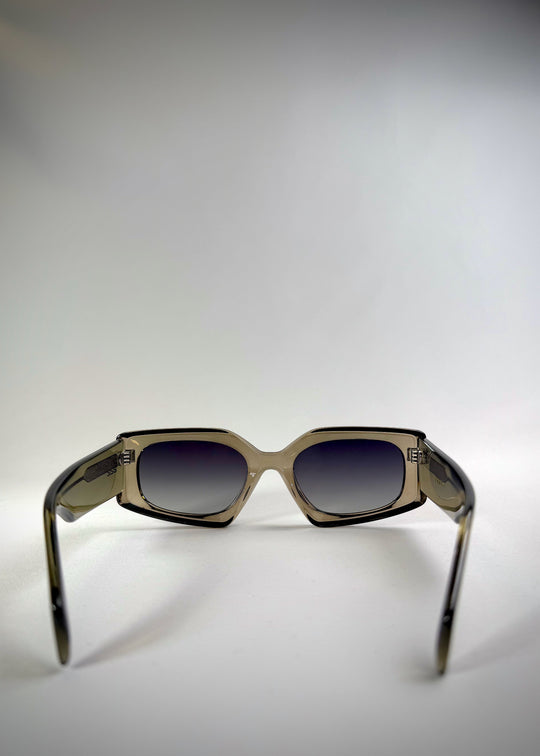 Back View of Bellatrix Gray Green Acetate Sunglasses – Sleek Design for Unisex Styling