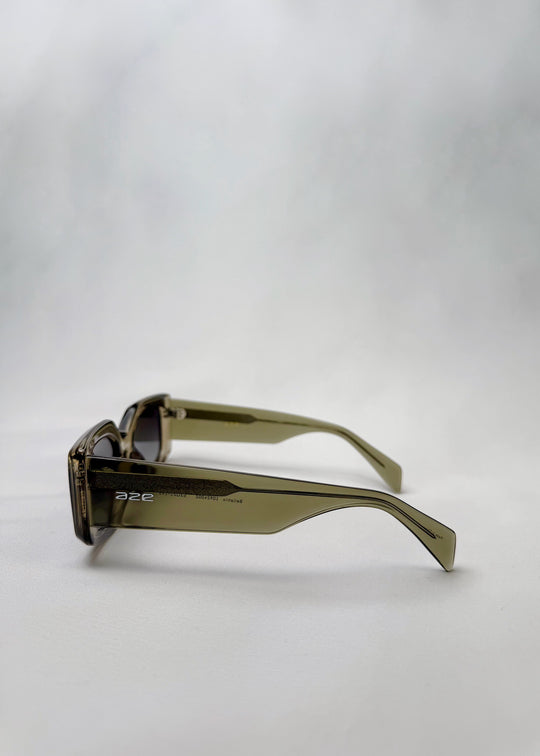 Side View of Bellatrix Gray Green Prescription Sunglasses – Handcrafted Acetate Frame
