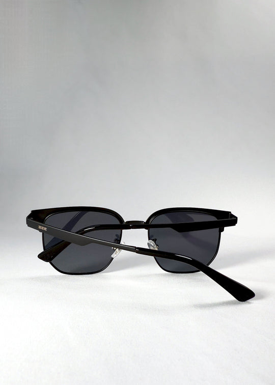 Back view of Altessa sunglasses in Eclipse Black, with a clear look at the adjustable nose pads and semi-rimless lens structure.