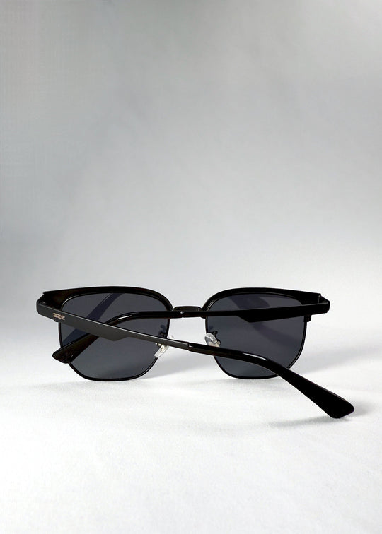 Back view of Altessa sunglasses in Eclipse Black, with a clear look at the adjustable nose pads and semi-rimless lens structure. 