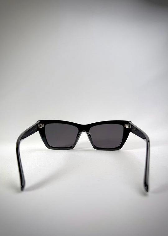 Back view of Aquila Black sunglasses, showing the temple arms and inner frame. 