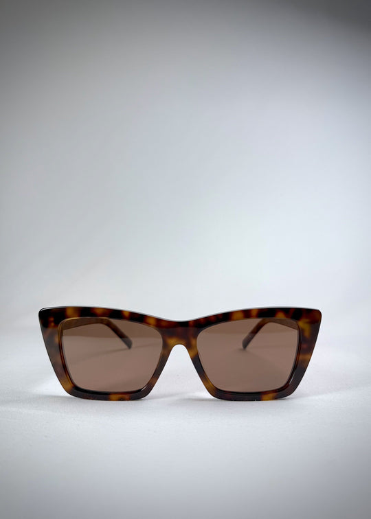 Front view of Aquila Tortoiseshell acetate sunglasses, featuring a bold contemporary silhouette with UV400 polarized lenses. 