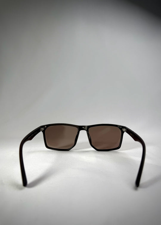 Back view of Betelgeuse matte brown TR90 frame – Lightweight and durable prescription sunglasses. 