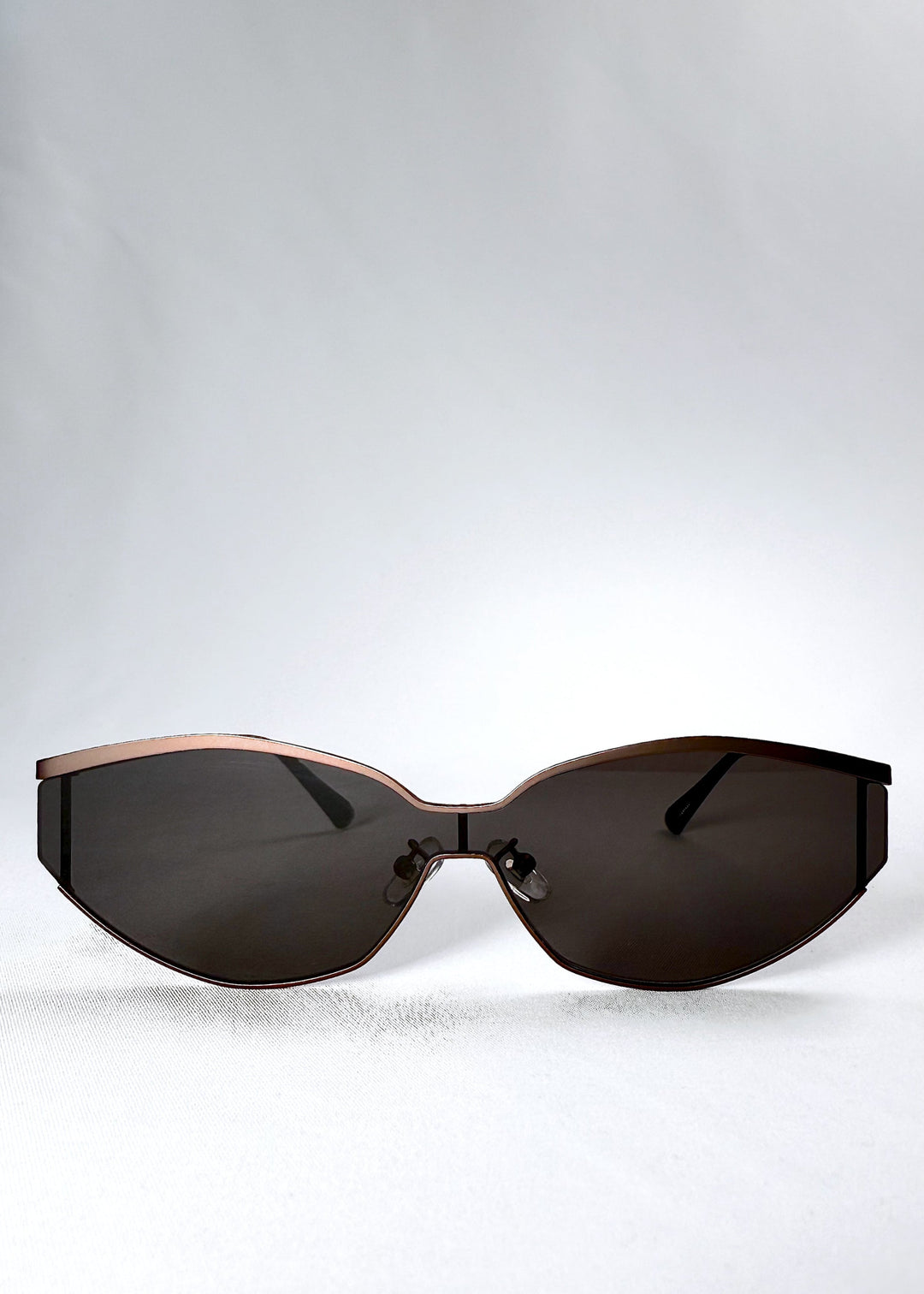 Front view of Celestia – Mocha Bronze showing the semi-rimless design and warm bronze HD nylon lenses. 
