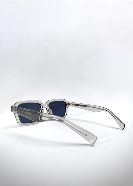 Side angle of Crest - Glacier sunglasses with a clear view of the clean frame lines and smooth arm curves.