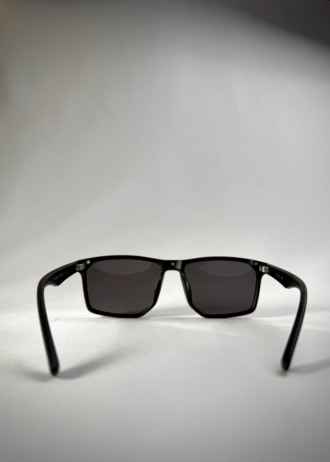 Back view of Betelgeuse matte black frame – Modern and durable prescription sunglasses. 
