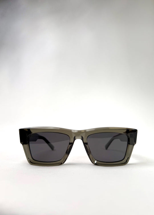 Front view of Fomalhaut gray-green acetate prescription sunglasses with UV400 polarized lenses. 