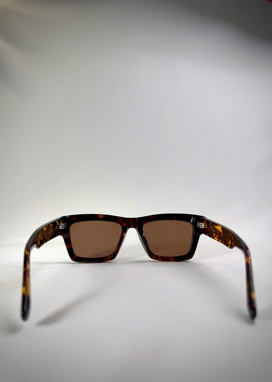 Back view of Fomalhaut tortoiseshell sunglasses, showing the inner temple design and overall fit. 