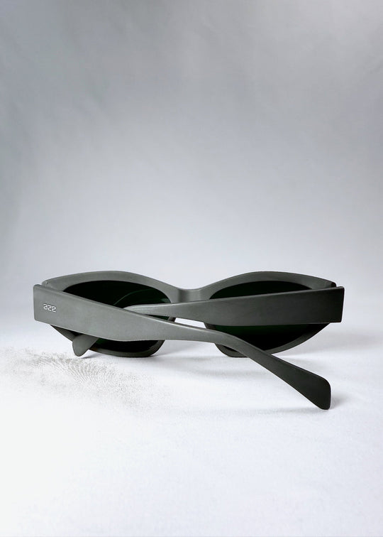Folded view of the Void Striker in Carbon Ash, showcasing compact structure and temple design. 